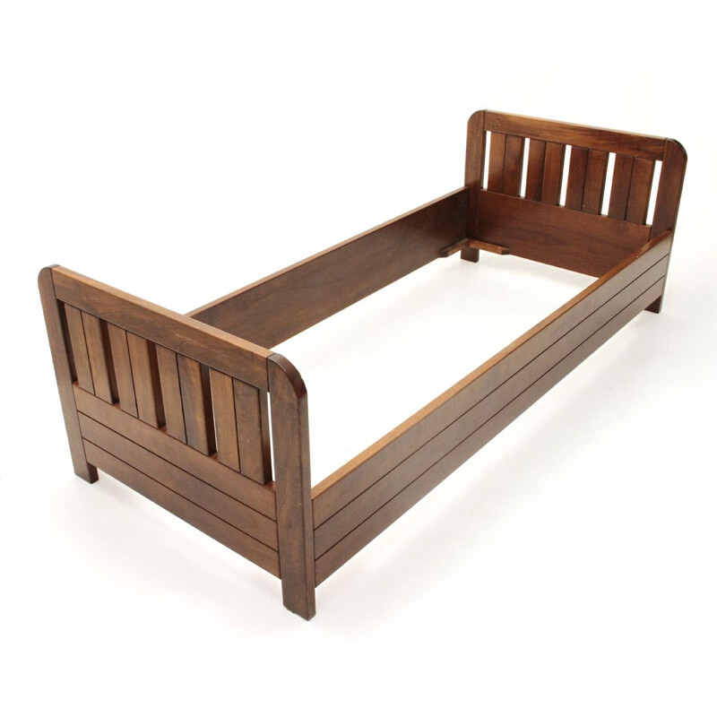 Vintage italian wooden single bed