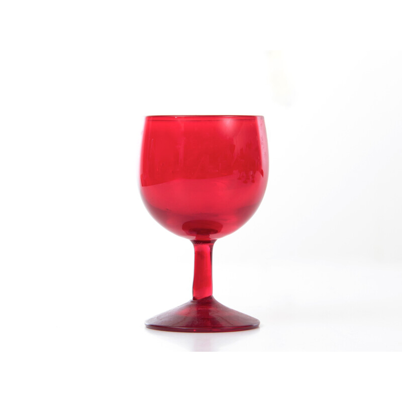 Set of 9 red glasses by Kosta Boda