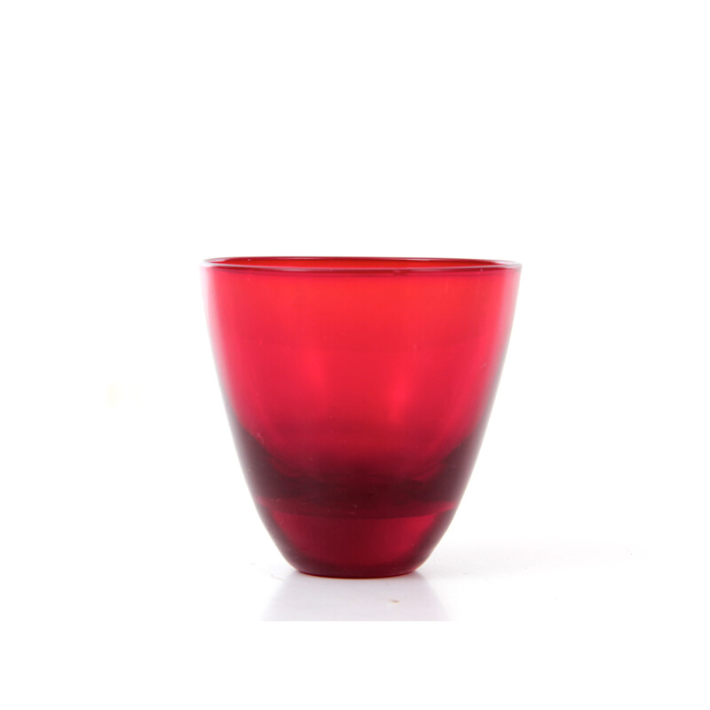 Set of 11 red glass by Kosta Boda