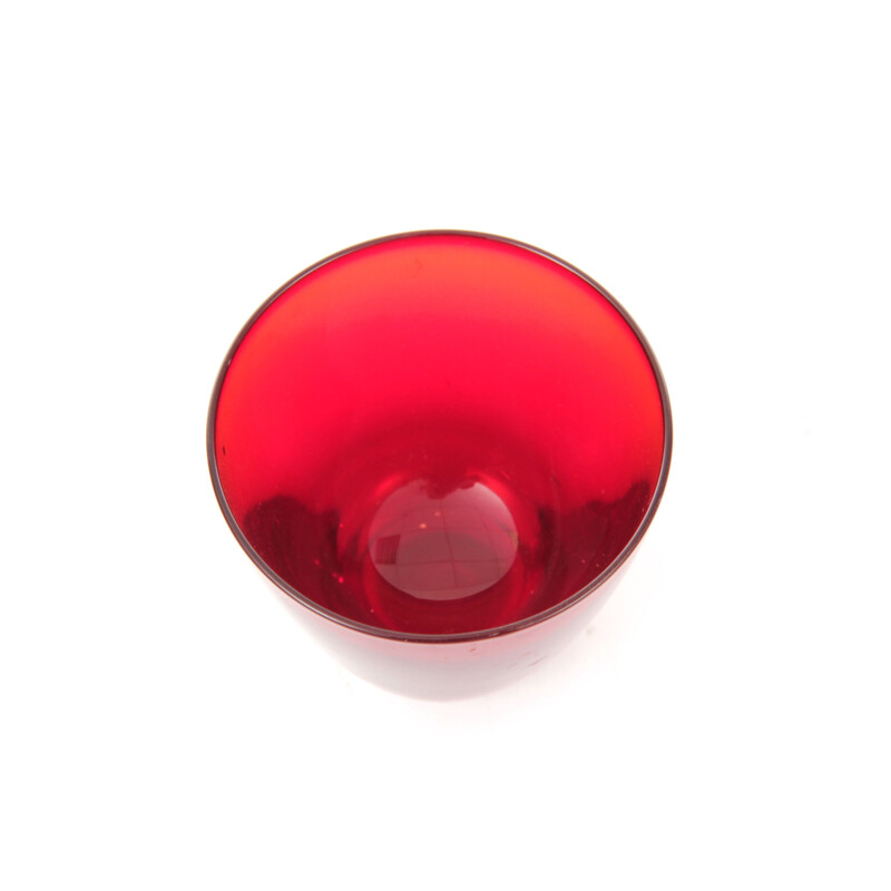 Set of 11 red glass by Kosta Boda