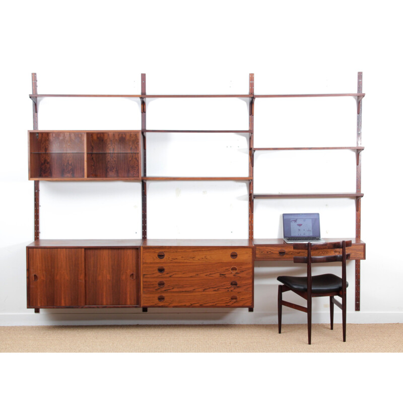 Vintage wall system in rosewood