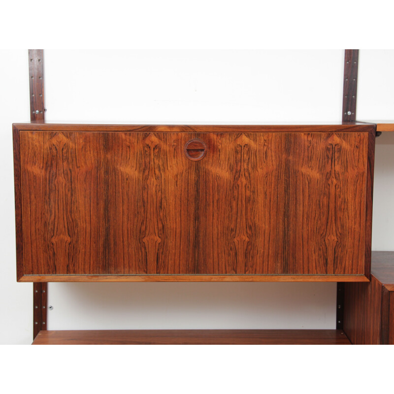 Vintage Scandinavian wall system in rosewood