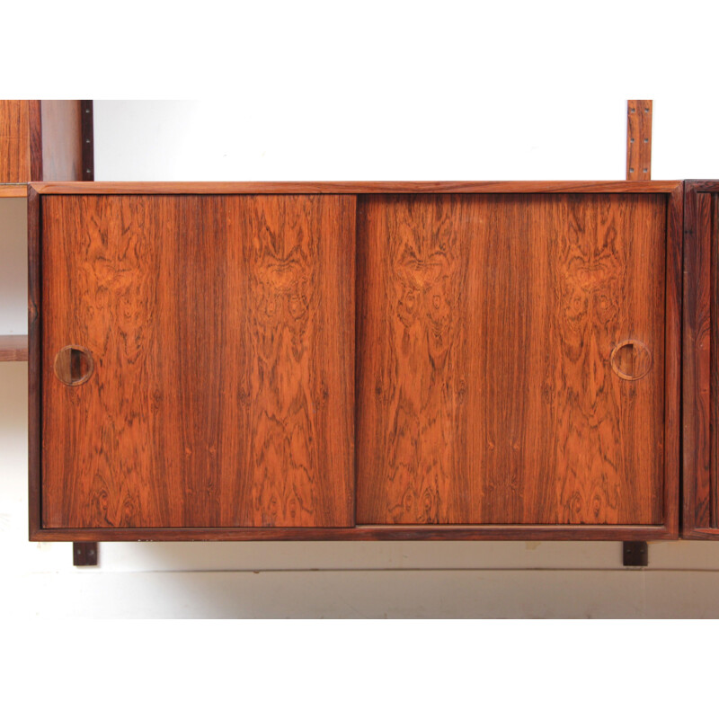 Vintage Scandinavian wall system in rosewood