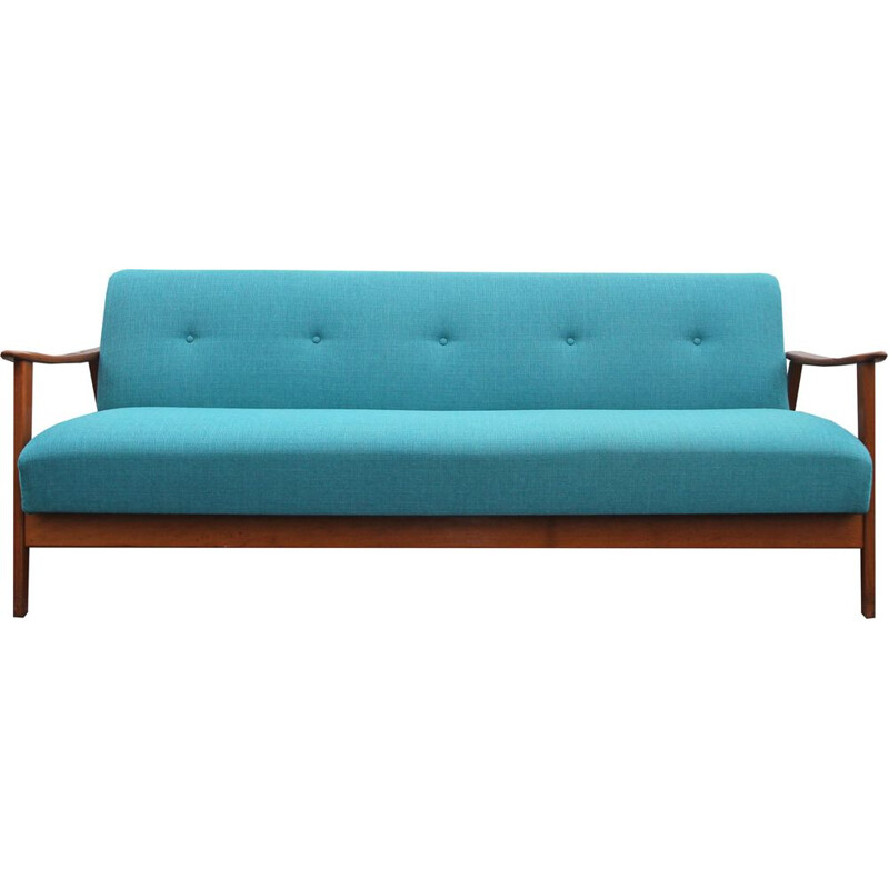 Vintage 3-seater sofa daybed in petrol