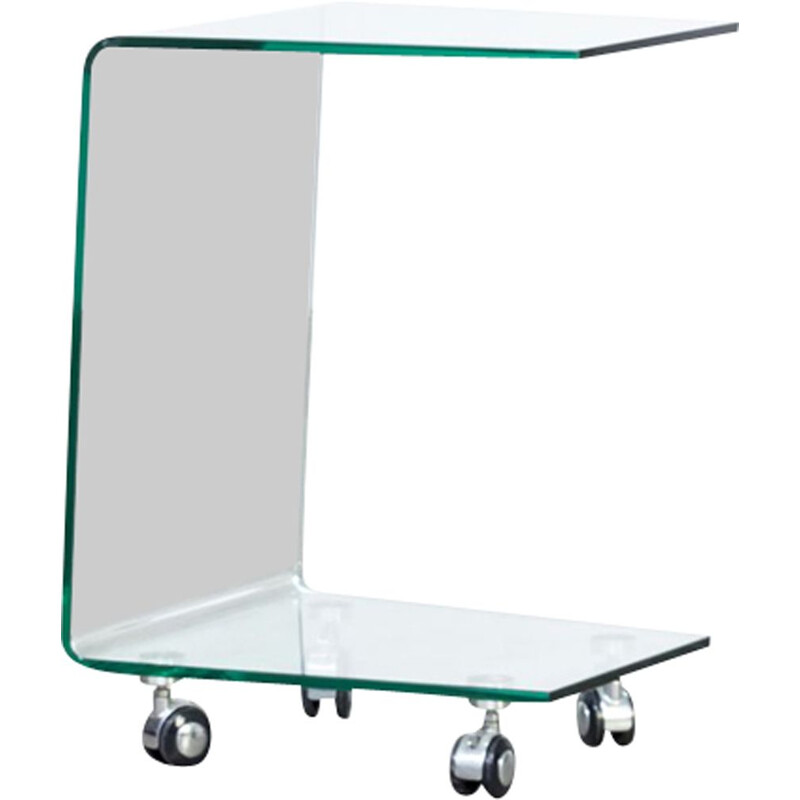 Vintage  side table trolley C-model glass