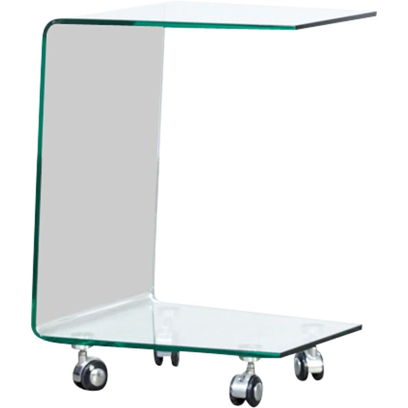Table d'appoint chariot modèle en verre