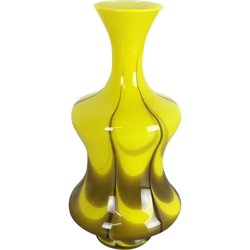 Vintage Italian yellow vase by Opaline Florence