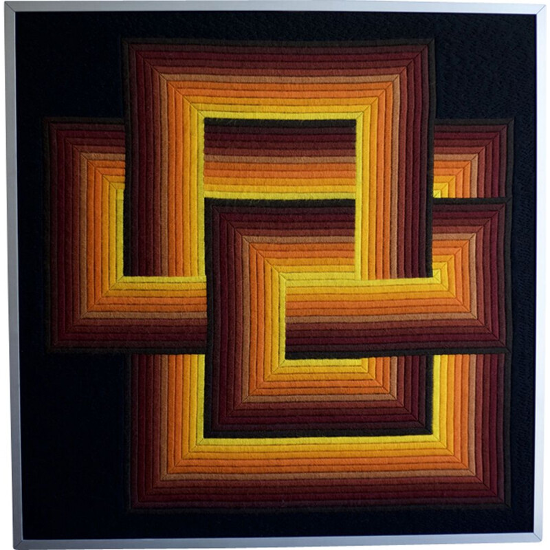 Vintage kinetic tapestry by Patrice Allard for SEG