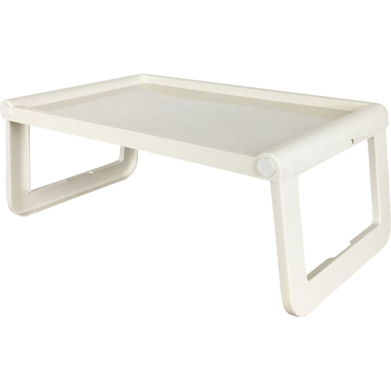 Vintage white plastic bed tray by Luigi Massoni for Guzzini, Italy 1980