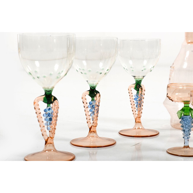 Set of 1 decanter & 12 glasses by Bimini Werkstätten Wien