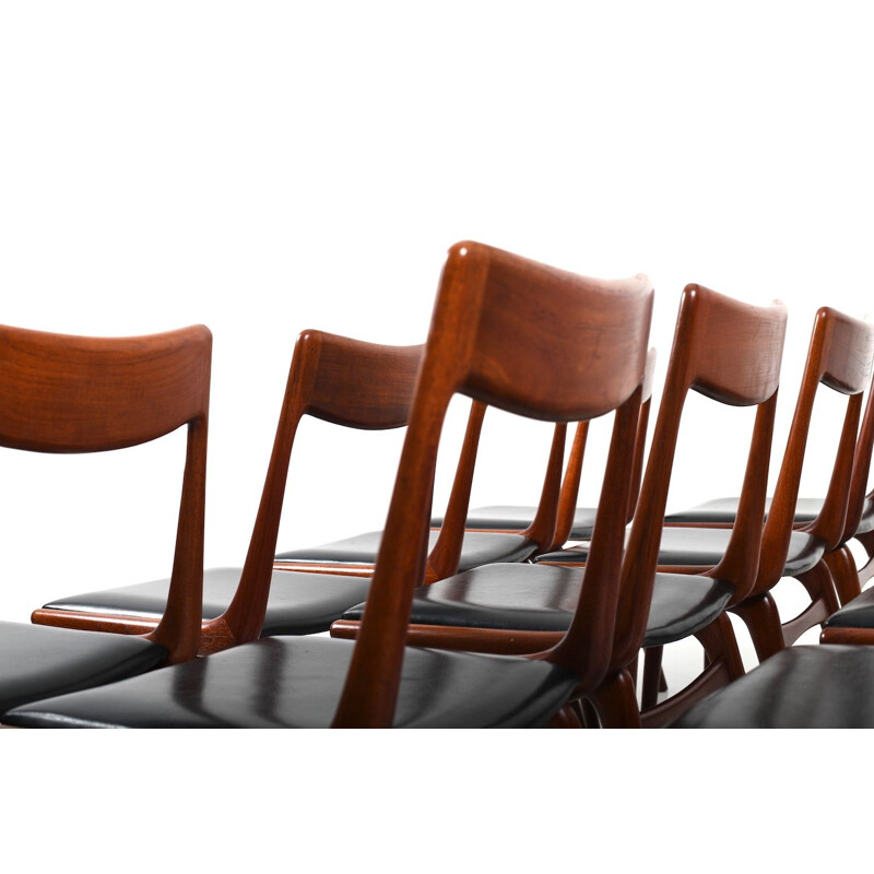 Set of 12 Boomerang Chairs in Teak by Alfred Christensen