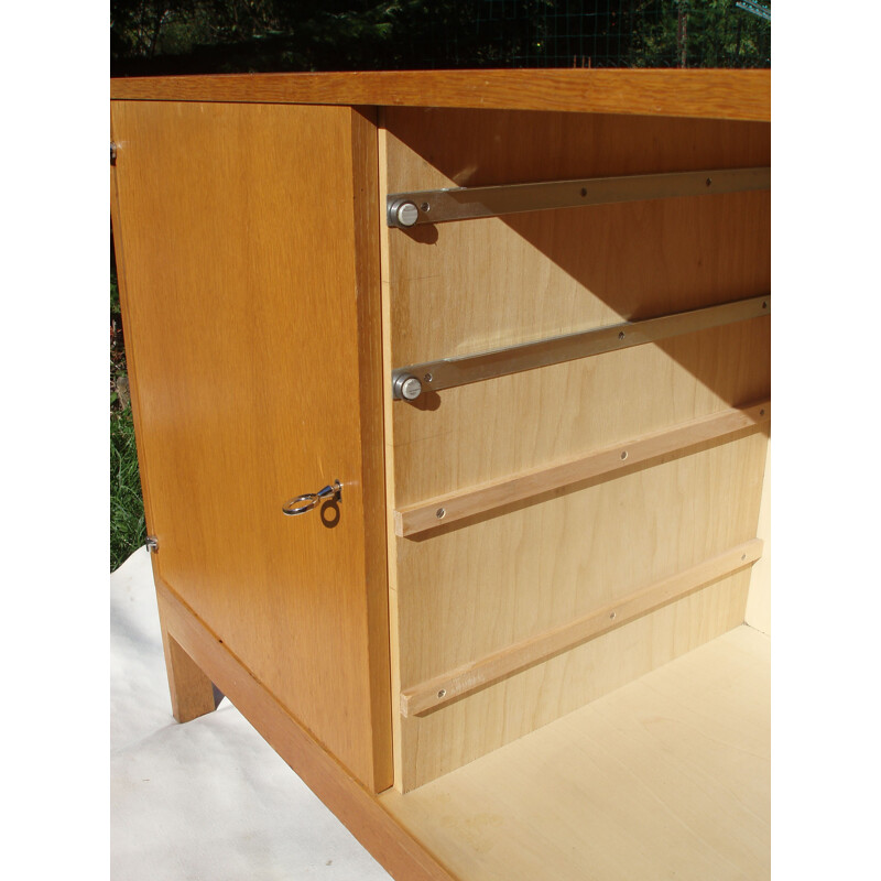 Swiss vintage chest of drawers in solid oak