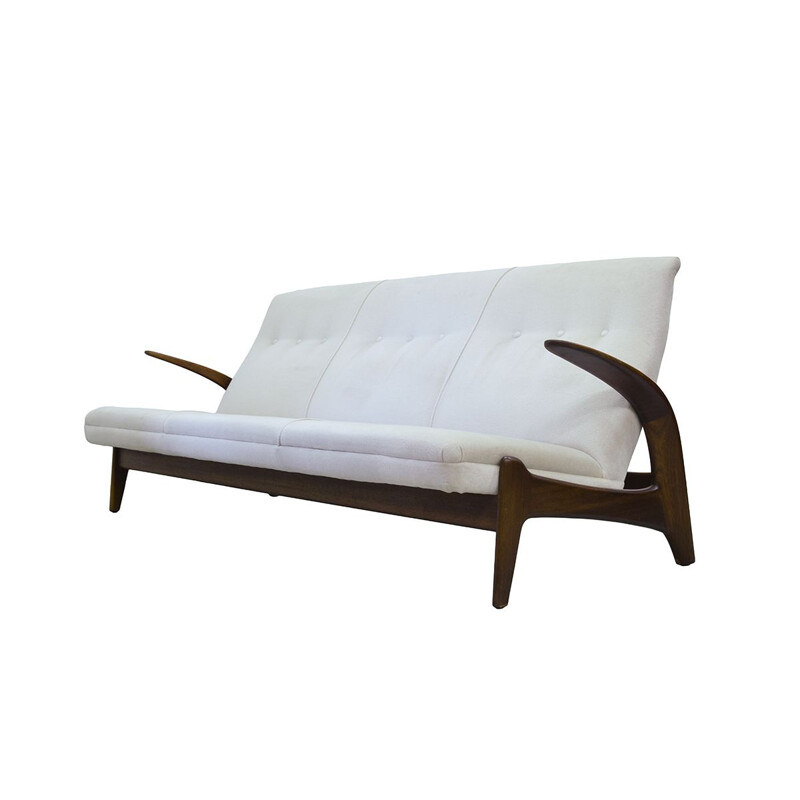 Vintage 3-seater white sofa by Rastad & Adolf Relling for Arnestad Bruk