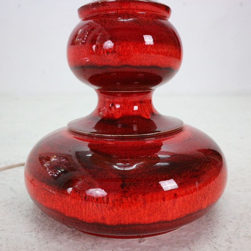 Lampadaire vintage en forme de vase rouge 