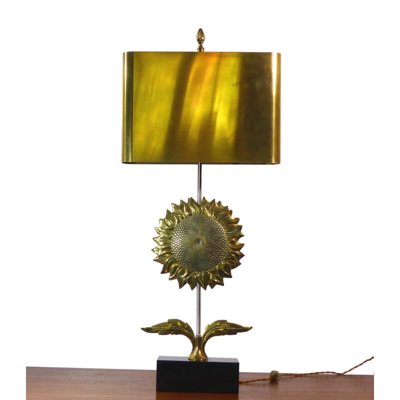"Sunflower" Table lamp in gilded bronze by Maison Charles