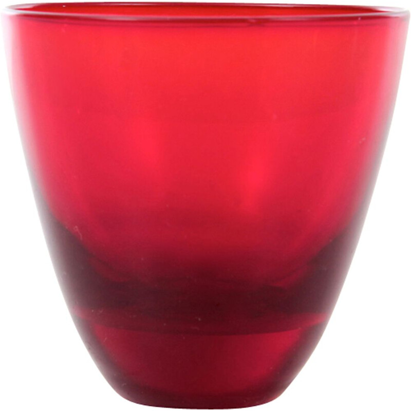 Set of 11 red glass by Kosta Boda