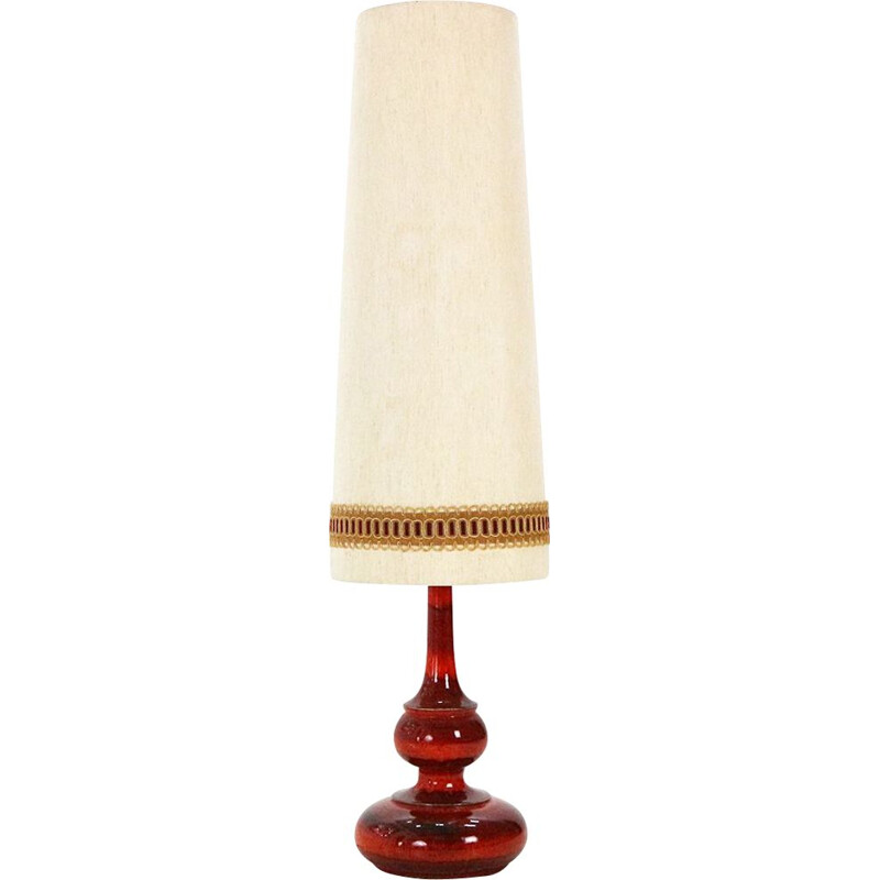 Lampadaire vintage en forme de vase rouge 