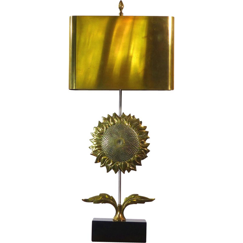 "Sunflower" Table lamp in gilded bronze by Maison Charles