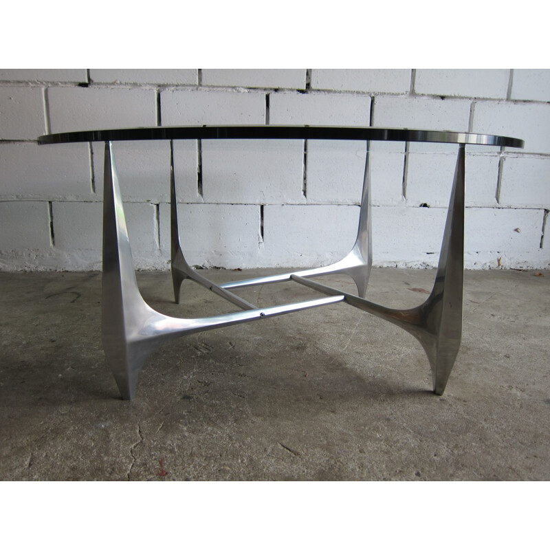 Vintage sculptural coffee table by Ronald Schmitt for Knut Hesterberg