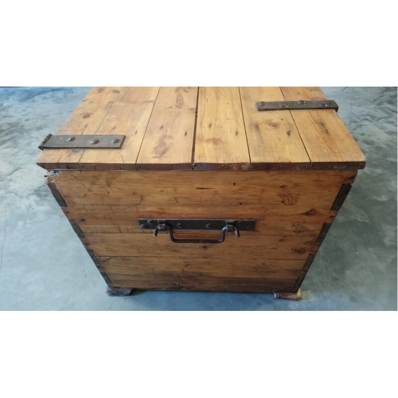 Vintage industrial solid wood chest