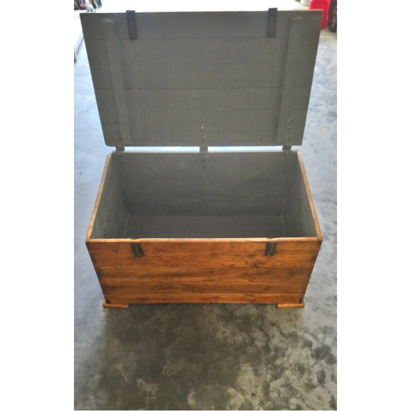 Vintage industrial solid wood chest