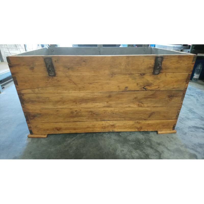 Vintage industrial solid wood chest