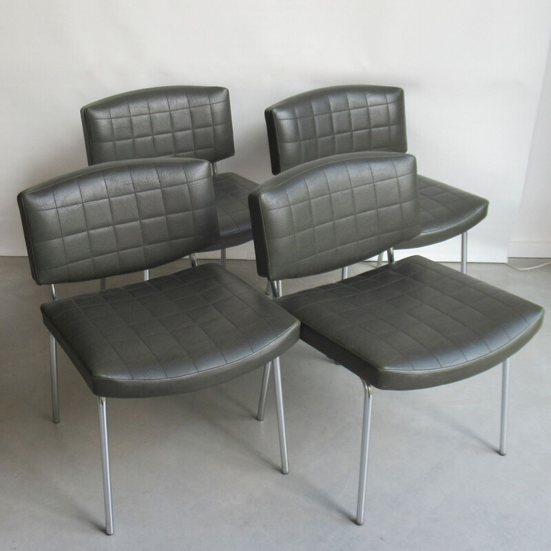 Set of 4 vintage Conseil chairs of Pierre Guariche for Meurop