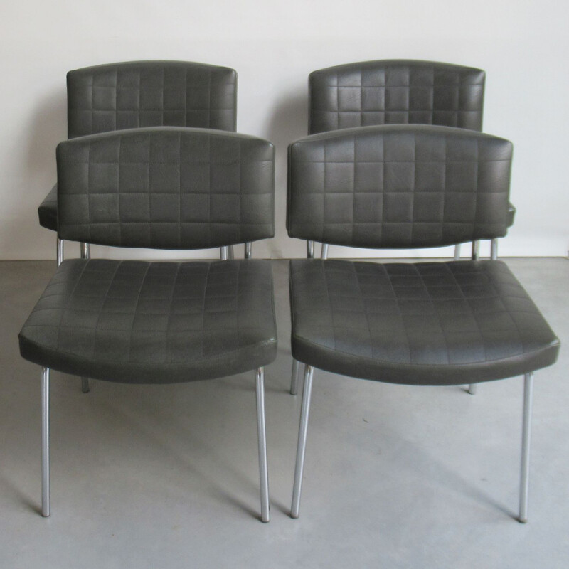 Set of 4 vintage Conseil chairs of Pierre Guariche for Meurop