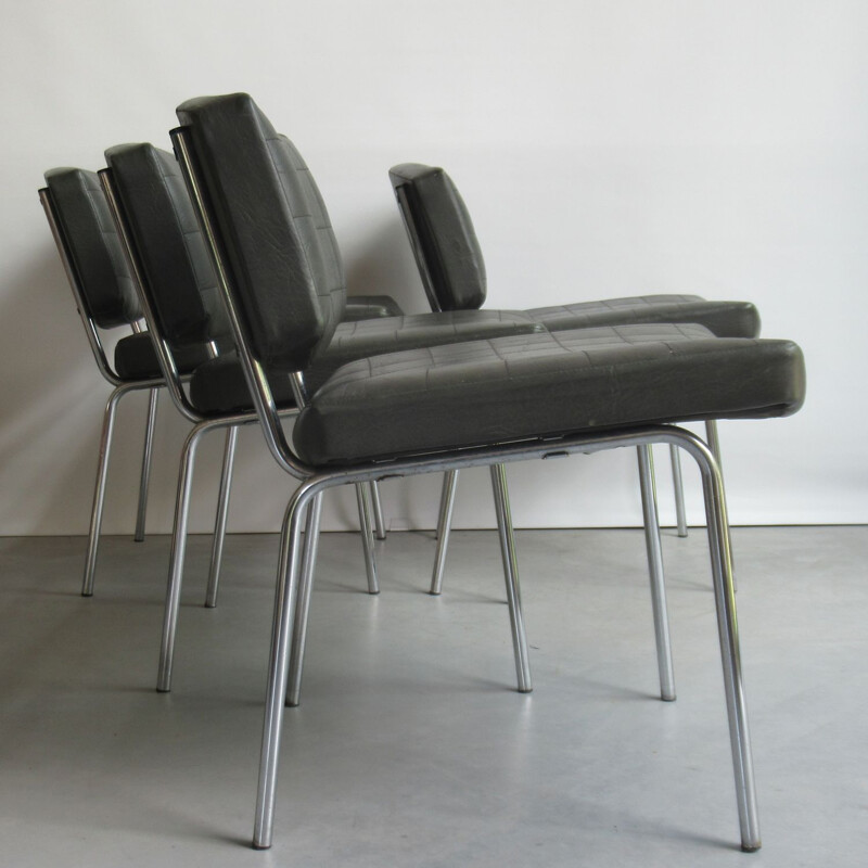Set of 4 vintage Conseil chairs of Pierre Guariche for Meurop