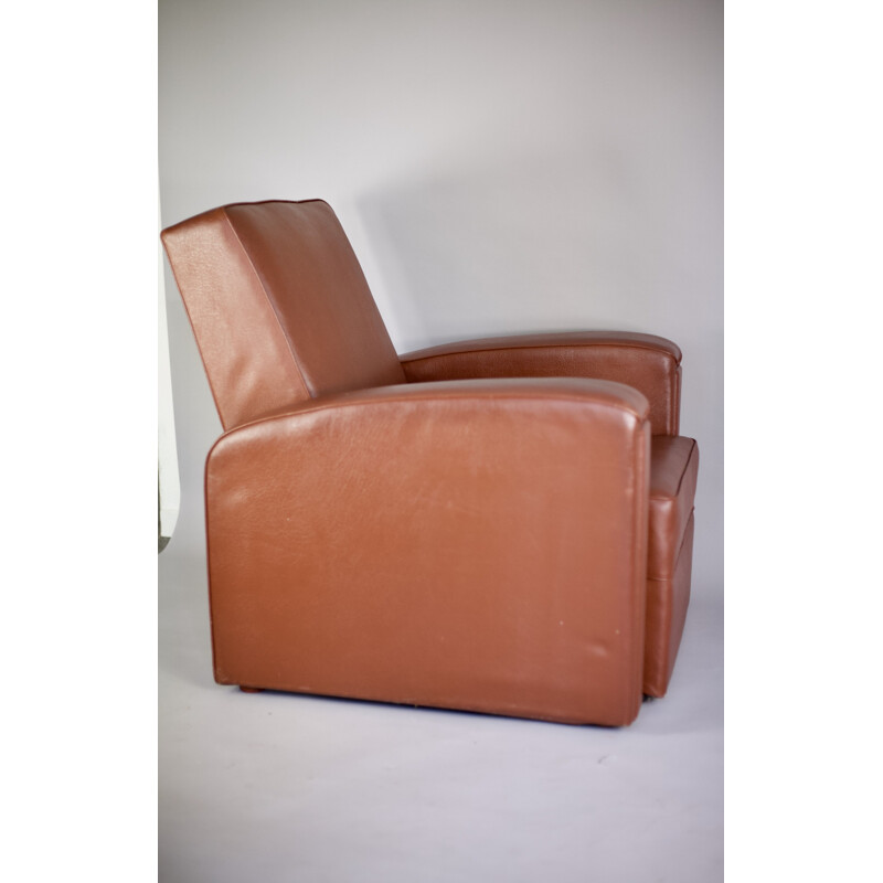 Vintage armchair by Airborne in faux leather