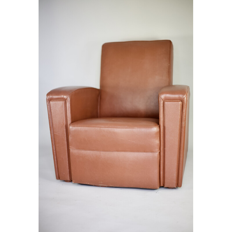 Vintage armchair by Airborne in faux leather