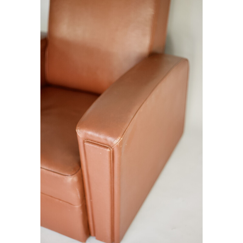 Vintage armchair by Airborne in faux leather