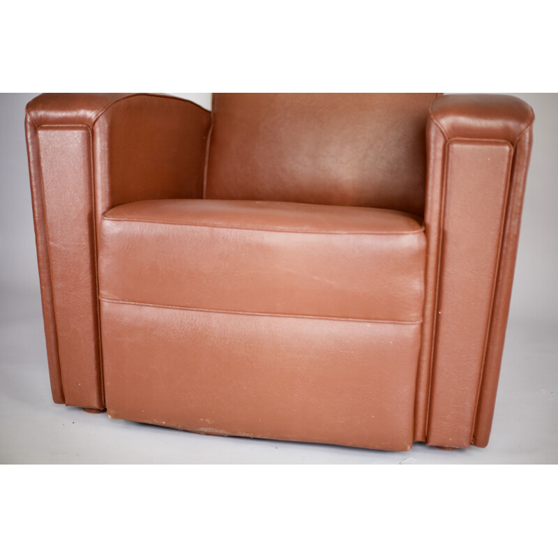 Vintage armchair by Airborne in faux leather