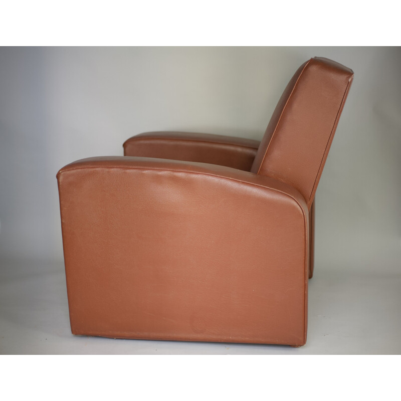 Vintage armchair by Airborne in faux leather