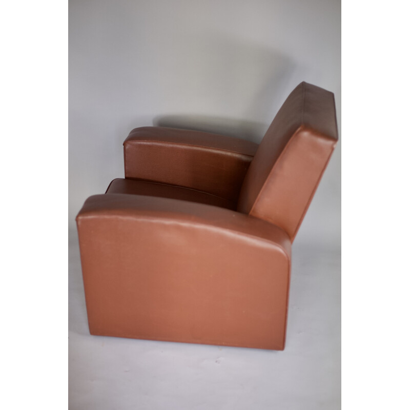 Vintage armchair by Airborne in faux leather