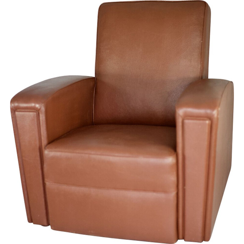 Fauteuil vintage en simili cuir par Airborne