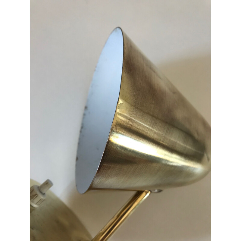 Vintage wall lamp in gilded brass