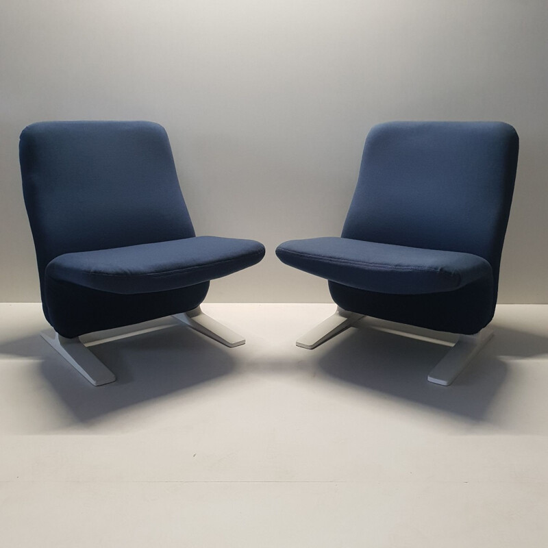 Set of 2 vintage lounge chairs "Concorde F780" by Pierre Paulin for Artifort
