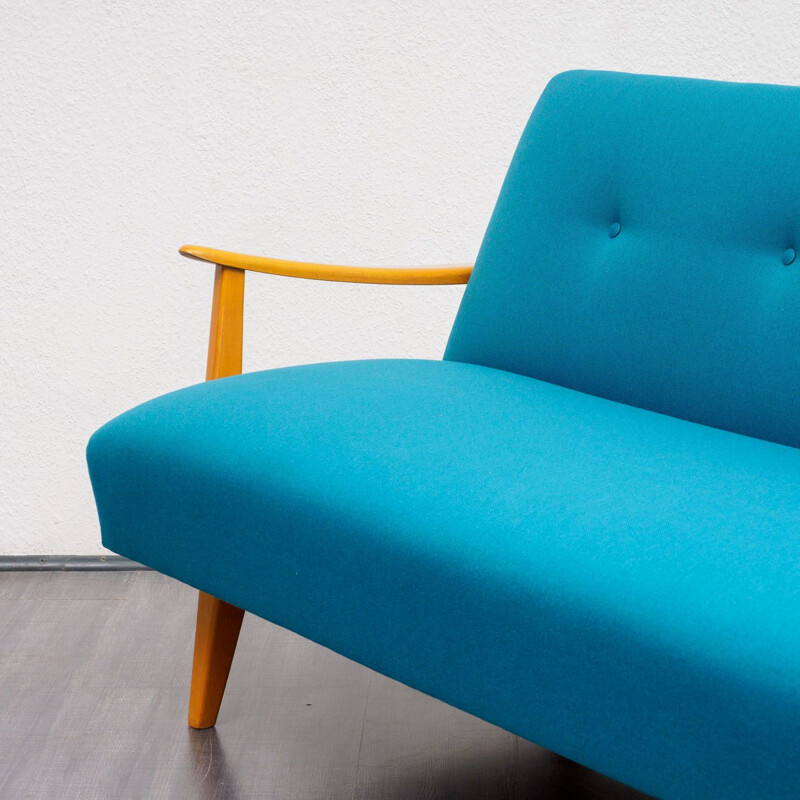 Vintage blue 3-seater sofa