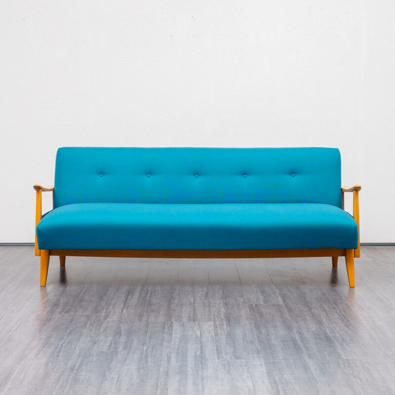 Vintage blue 3-seater sofa