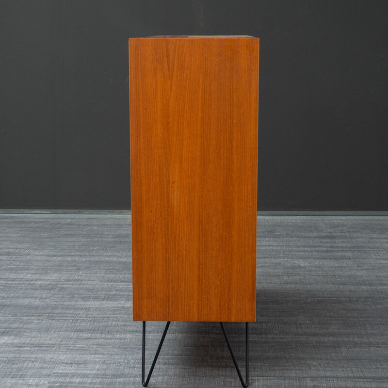 Vintage bookcase in teak with glass doors