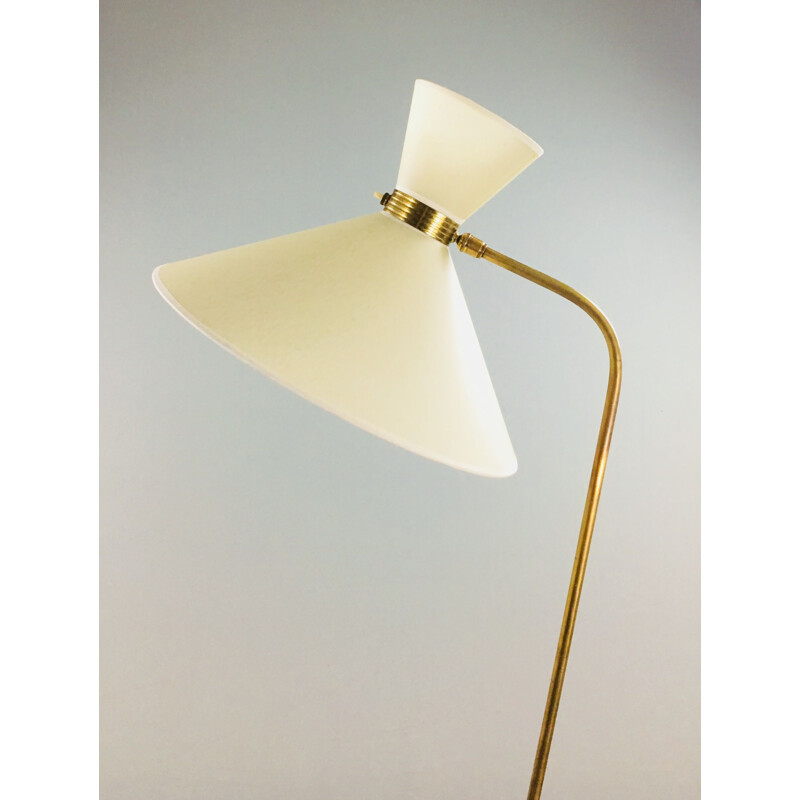 Vintage French floor lamp "diabolo" in brass