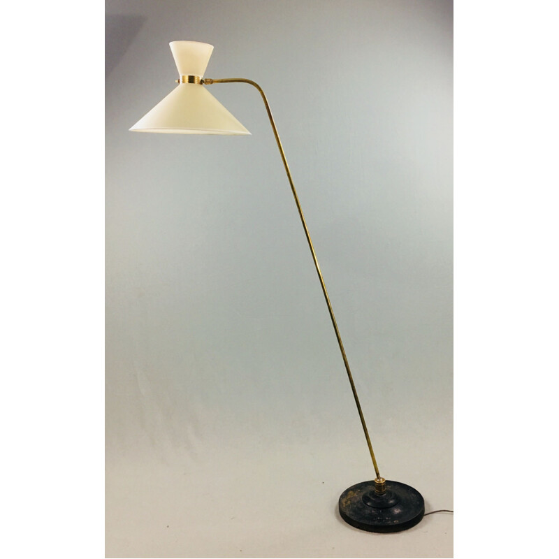 Vintage French floor lamp "diabolo" in brass