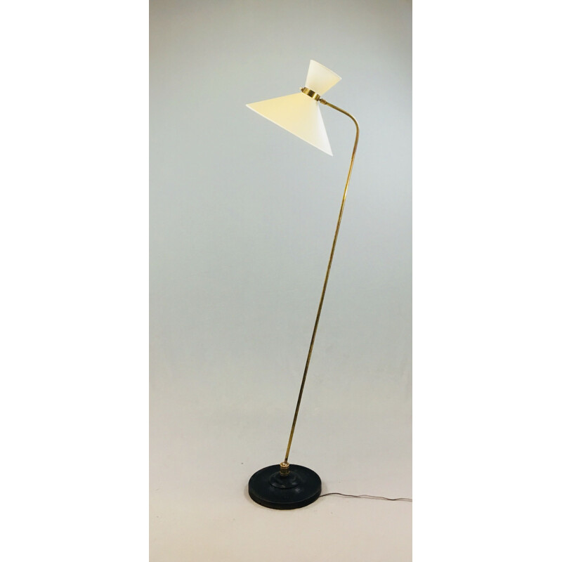 Vintage French floor lamp "diabolo" in brass