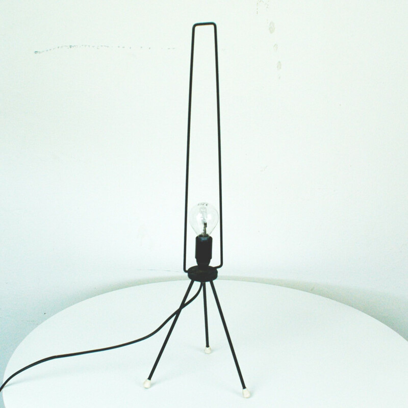 Vintage tripod table lamp in metal by Artimeta