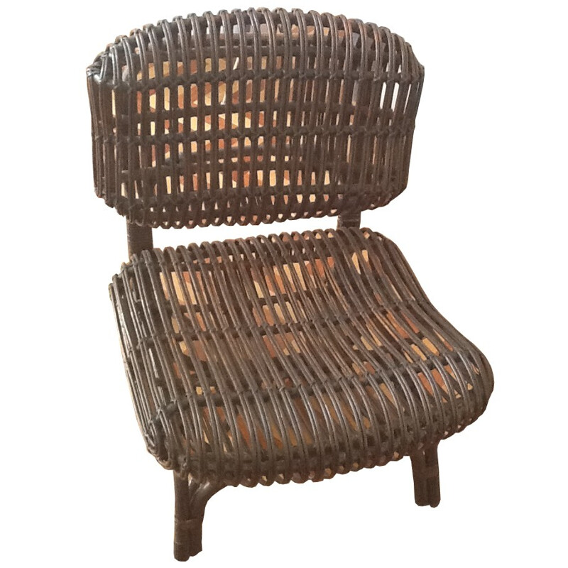 Low armless cane chair by Gio PONTI - 1950