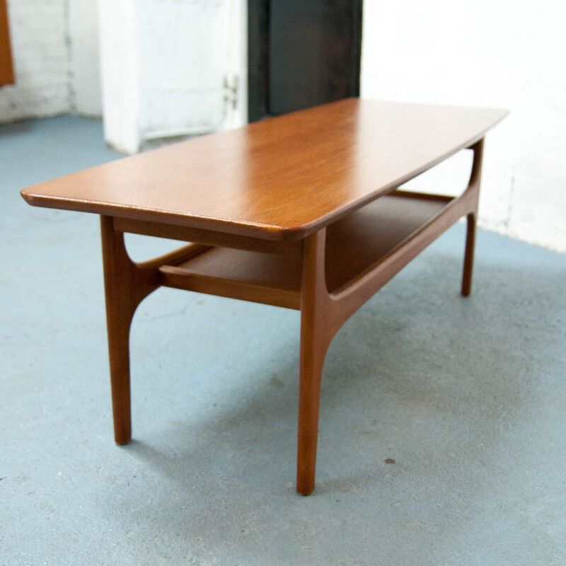 Vintage Scandinavian coffee table in teak