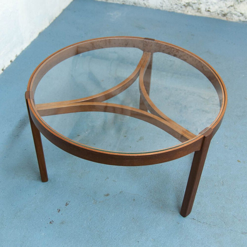 Vintage tripod coffe table in glass