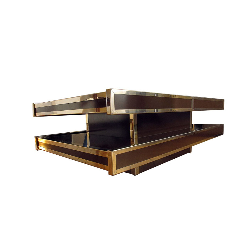 Vintage coffee table bar with double tray for Roche Bobois