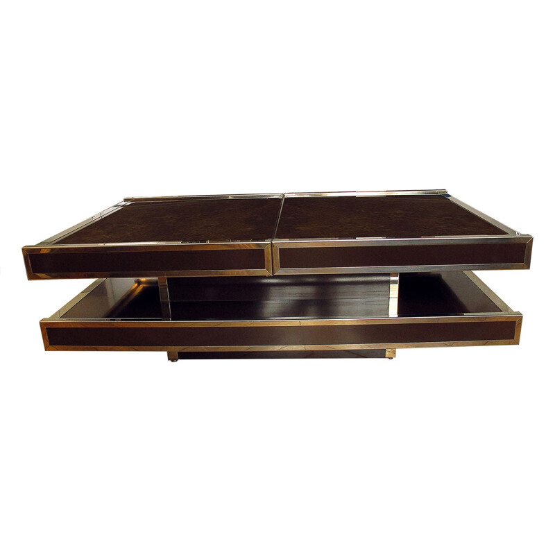 Vintage coffee table bar with double tray for Roche Bobois